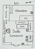 1er&nbsp;étage avec entrée par la ruelle arrière surélevée.