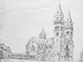 Avant-projet de l'architecte Wilhelm Hector&nbsp;(de) pour la construction du Saardom à partir de 1906.