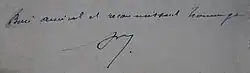 signature de Pierre de Vaissière
