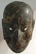 Masque de gigaku, Shishiko. VIIIe&nbsp;siècle. Bois de paulownia, laque, couleurs ; H. 27,5&nbsp;cm. Musée Guimet