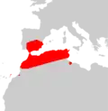 Aire de répartition de la Sérotine isabelle