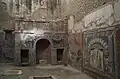 Nymphée privé, triclinium d'été de la maison de Neptune et Amphitrite, Herculanum, Italie.