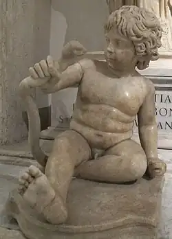 Hercule enfant étranglant un serpent.