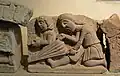 Soufflet. Bas-relief médiéval. Museum zu Allerheiligen. Schaffhouse, Suisse.