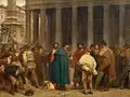 Rassemblement devant le Panthéon à Rome (1871).
