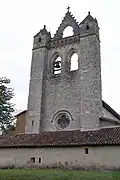 Le clocher-mur de l'église (juil.&nbsp;2011)