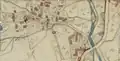 Extrait du plan cadastral napoléonien de 1809 : centre du village. Noter l'emplacement de l'église d'alors.