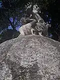 Sculpture sur rocaille de ciment au Campo de Santana, à Rio de Janeiro, au Brésil, éléments originaires du projet de Glaziou au XIXe&nbsp;siècle.