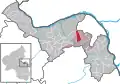 Localisation d'Essenheim dans la Verbandsgemeide et dans l'arrondissement