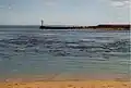 Entrée de la barre d'Étel, à marée descendante.