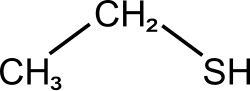Molécule d'éthanethiol.