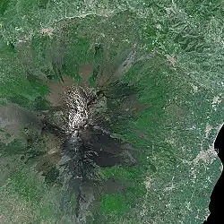 L'Etna vu par le satellite Spot.