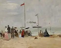 Eugène Boudin, Sur la plage de Trouville, 2e moitié XIXe&nbsp;siècle, musée des Beaux-Arts de Reims
