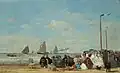 Scène de plage à Trouville, 1875, Eugène Boudin.