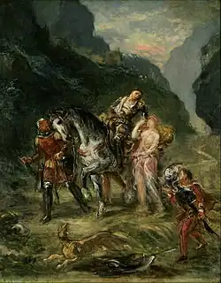 Eugène Delacroix, Angélique et Médor blessé, vers 1860, Sydney, Galerie d'art de Nouvelle-Galles du Sud.