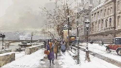 Eugène Galien-Laloue, Quai d'Orsay, Paris (années 1920), localisation inconnue.