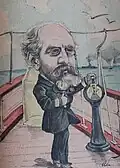 Caricature d'Eugène Pereire (Nos financiers en robe de chambre).