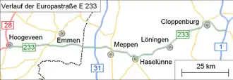 Itinéraire de la route européenne 233