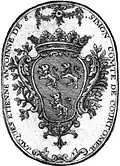 Ex-libris de Jacques Etienne Antoine de Saint-Simon-Courtomer, vicomte de Courtomer