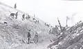 Excavatrice et prisonniers au travail, janvier 1917, ligne Puisieux Saint Gobert