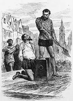 Décollation de Sir Walter Raleigh, 1618.