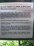 Monument expiatoire de Champel à Genève. Note explicative.