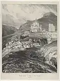 Eugène Isabey : Abside extérieur de l'église de Saint-Nectaire (1831, Metropolitan Museum of Art).
