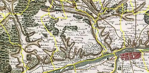 Représentation en couleurs d'une ancienne carte.