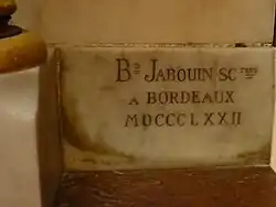 Autel de Bernard Jabouin (1810-1889), sculpteur-ornemaniste bordelais, 1872.