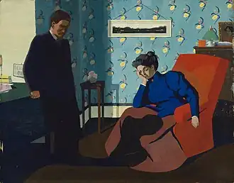Intérieur, fauteuil rouge et figures – Kunsthaus de Zurich, Zurich.