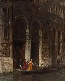 La Sortie du Palais des Dogessous le pont des SoupirsFélix Ziem vers 1870Petit-Palais.