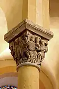 La charité contre l'avarice - Stephanus offre les chapiteaux.