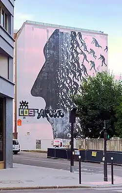 Fresque de David de la Mano réalisée en 2015 (Paris).