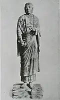 Furana, l'un des dix principaux disciples du Bouddha. Laque sèche; H. 1,49&nbsp;m. Kofuku-ji, Salle dorée occidentale