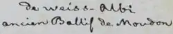 signature de François Rodolphe de Weiss