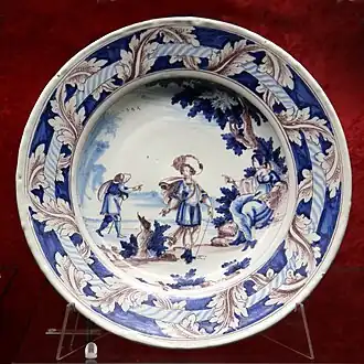Plat à décor champêtre, Grasse, musée d'art et d'histoire de Provence.