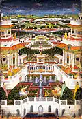 Complexe de palais avec jardins du harem, Faizabad ou Lucknow (Inde), v. 1765