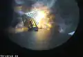 Premier test des panneaux cellulaires Essai de descente contrôlée d'une Falcon 9&nbsp;(en), le 11 février 2015.