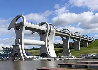 La roue de Falkirk en position arrêtée