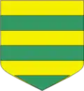 Fascé de six pièces, d'or et de sinople.