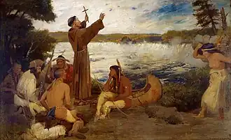 Le père Hennepin près de Saint Anthony Falls, par Douglas Volk (vers 1905). Minnesota State Capitol, Saint Paul.