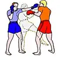 Feinte de jab pour enchaîner en low-kick (boxe birmane)