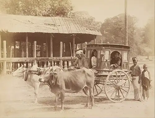 Voiture publique birmane, vers 1890.