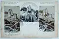 Dessins préparatoires pour une carte postale du Château d'Herrenzimmern&nbsp;(de) (1925).