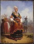 Louis Caradec ː Femme de Ploaré en costume de fête (Musée de Bretagne).