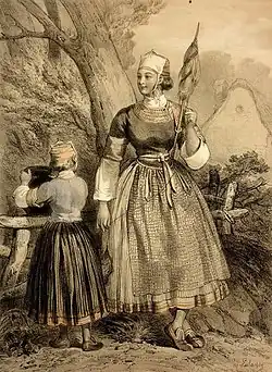 Femme de pont-l'Abbé, paru dans Galerie armoricaine, 1848.