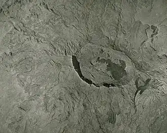 Image satellite de la caldeira sommitale du Fentale.