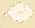 Carte de Fès sous les Almohades, correspondant approximativement à l'actuel Fès-el-Bali