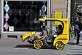 Taxi à pédales à Amsterdam (Pays-Bas).