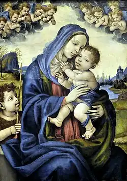 Filippino Lippi, Vierge à l'Enfant et saint Jean-Baptiste, 1502-1504.